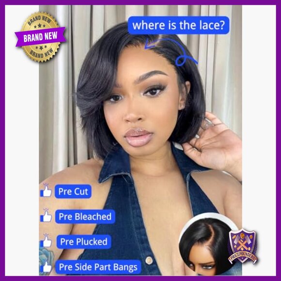 Glueless Human Hair Bob Wig with HD Lace Closure, Ready to Wear main image 4